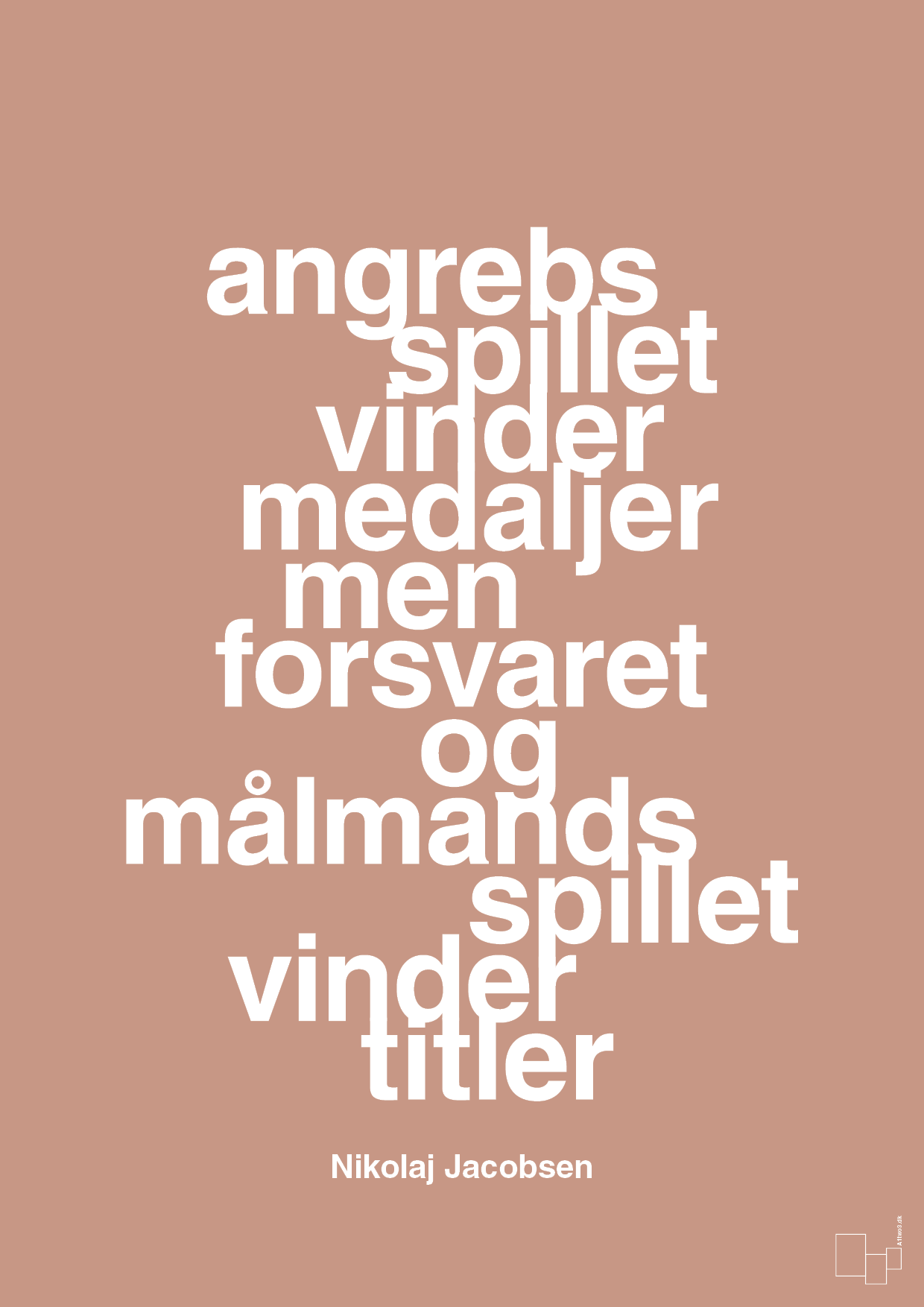 plakat: angrebsspillet vinder medaljer men forsvaret og målmandsspillet vinder titler - powder-Håndbold-A1two3