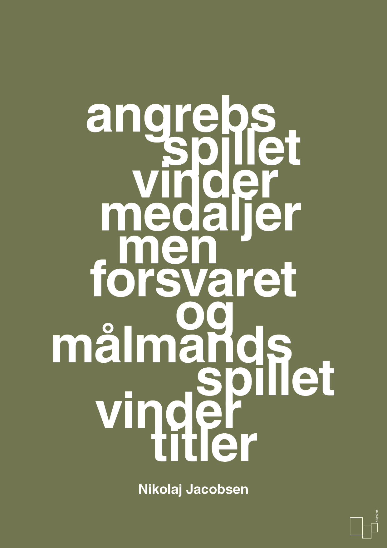 plakat: angrebsspillet vinder medaljer men forsvaret og målmandsspillet vinder titler - secret meadow-Håndbold-A1two3
