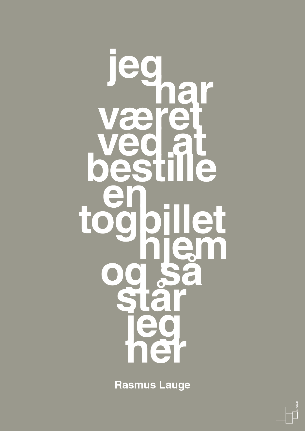 plakat: jeg har været ved at bestille en togbillet hjem og så står jeg her - battleship gray-Håndbold-A1two3