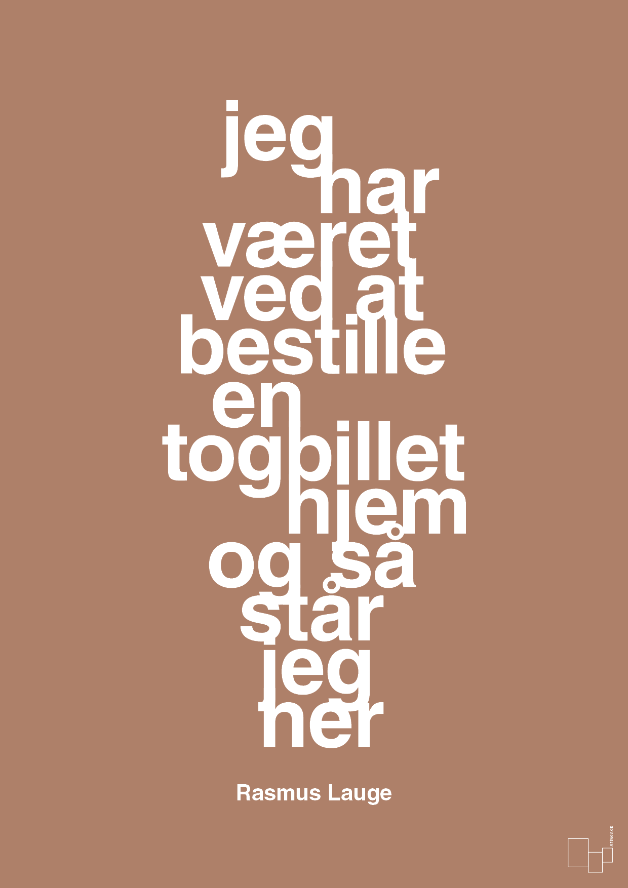plakat: jeg har været ved at bestille en togbillet hjem og så står jeg her - cider spice-Håndbold-A1two3