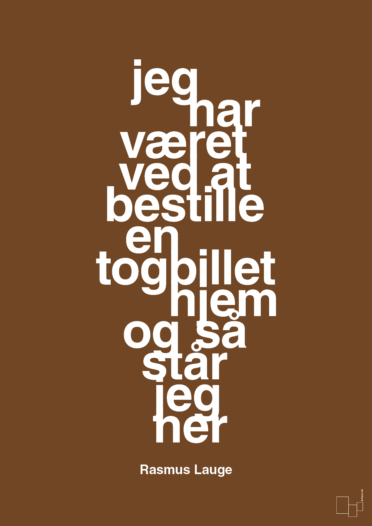 plakat: jeg har været ved at bestille en togbillet hjem og så står jeg her - dark brown-Håndbold-A1two3