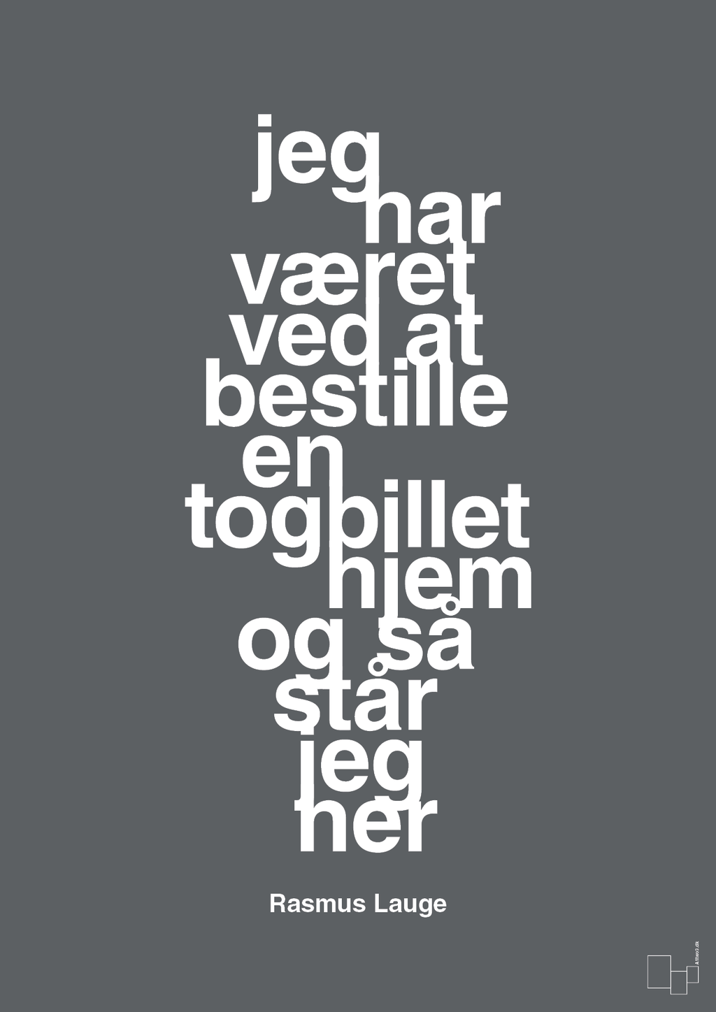 plakat: jeg har været ved at bestille en togbillet hjem og så står jeg her - graphic charcoal-Håndbold-A1two3