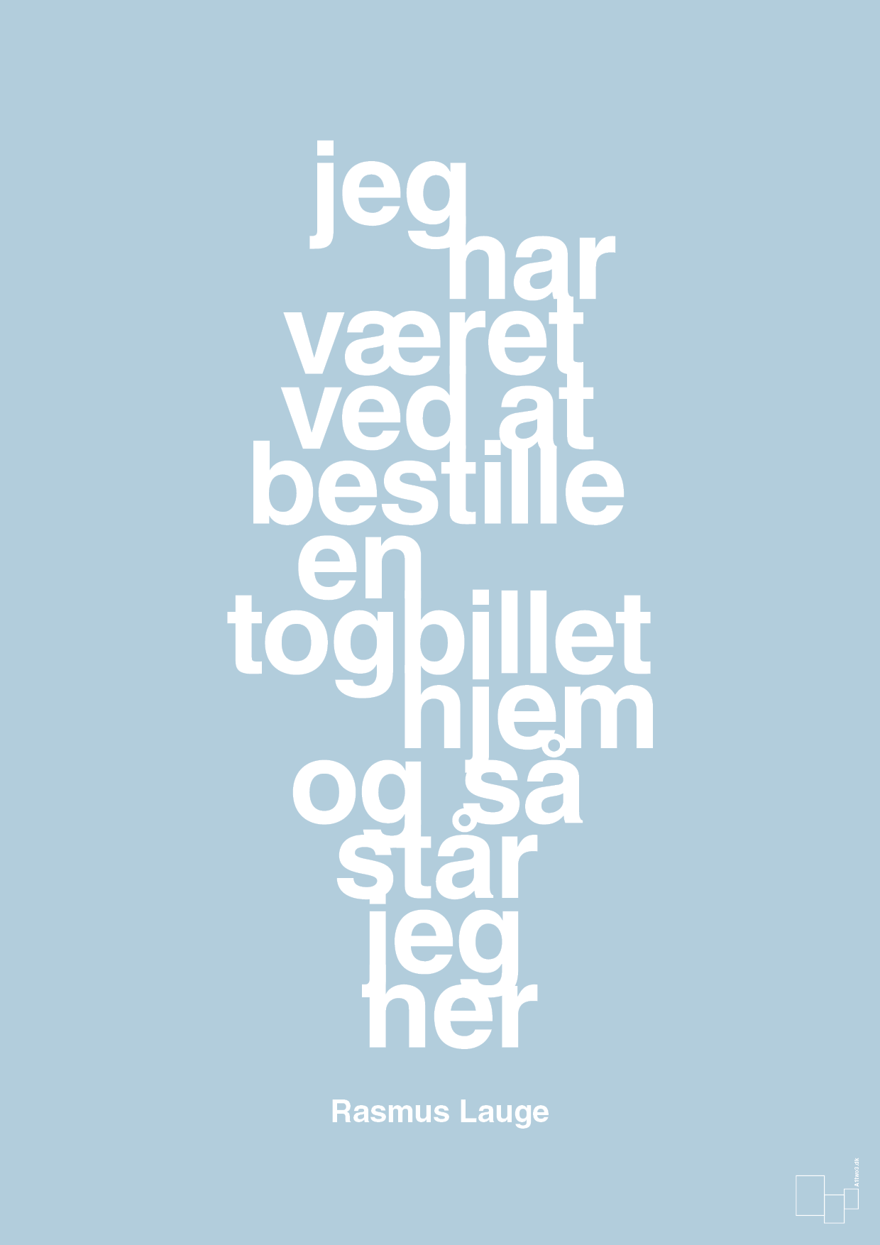 plakat: jeg har været ved at bestille en togbillet hjem og så står jeg her - heavenly blue-Håndbold-A1two3