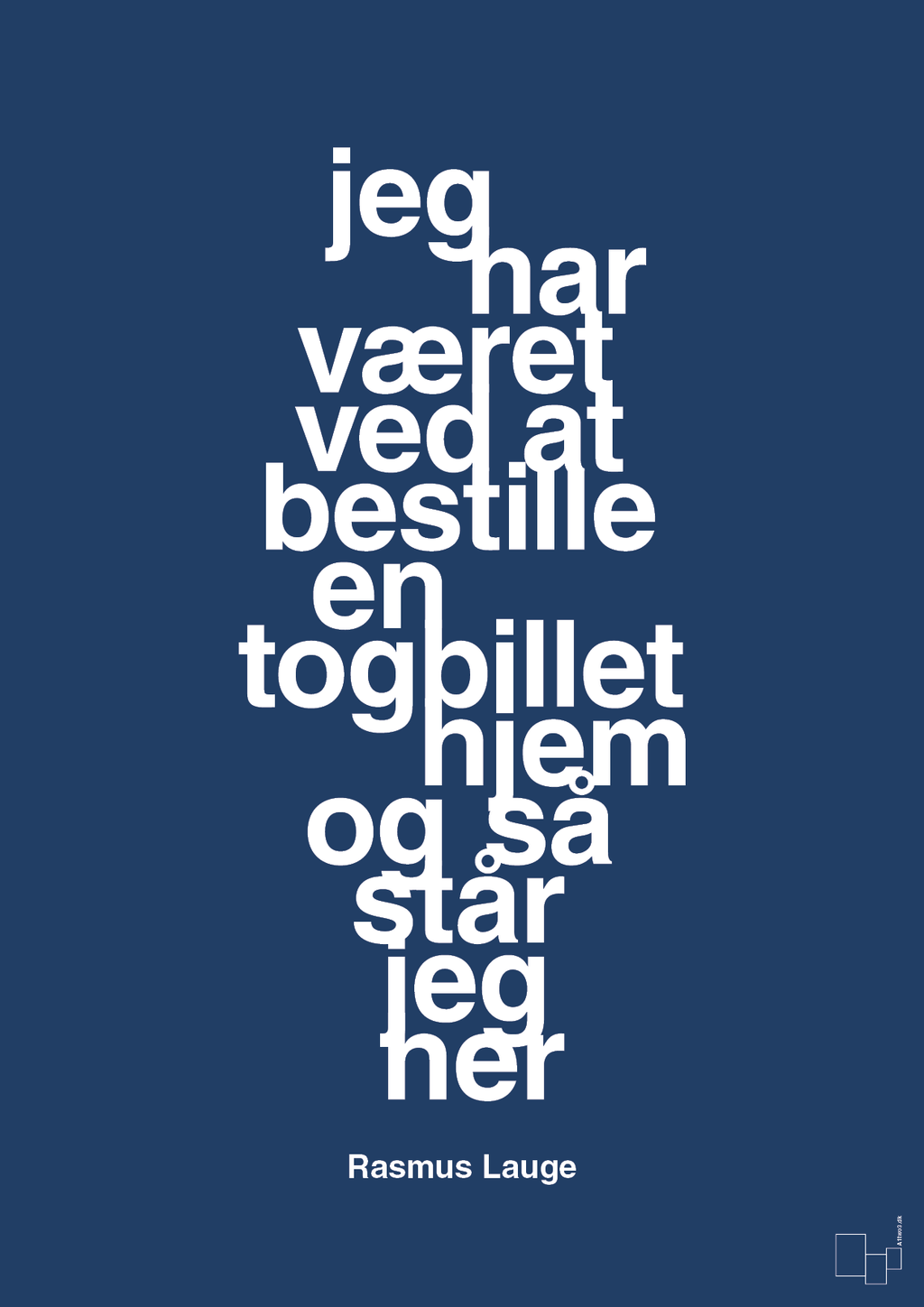 plakat: jeg har været ved at bestille en togbillet hjem og så står jeg her - lapis blue-Håndbold-A1two3