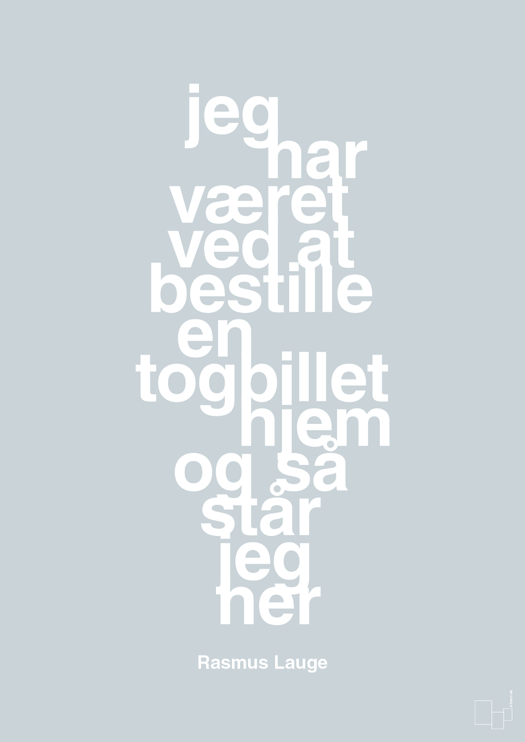plakat: jeg har været ved at bestille en togbillet hjem og så står jeg her - light drizzle-Håndbold-A1two3