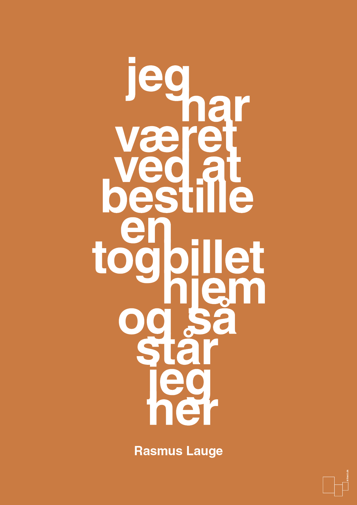 plakat: jeg har været ved at bestille en togbillet hjem og så står jeg her - rumba orange-Håndbold-A1two3