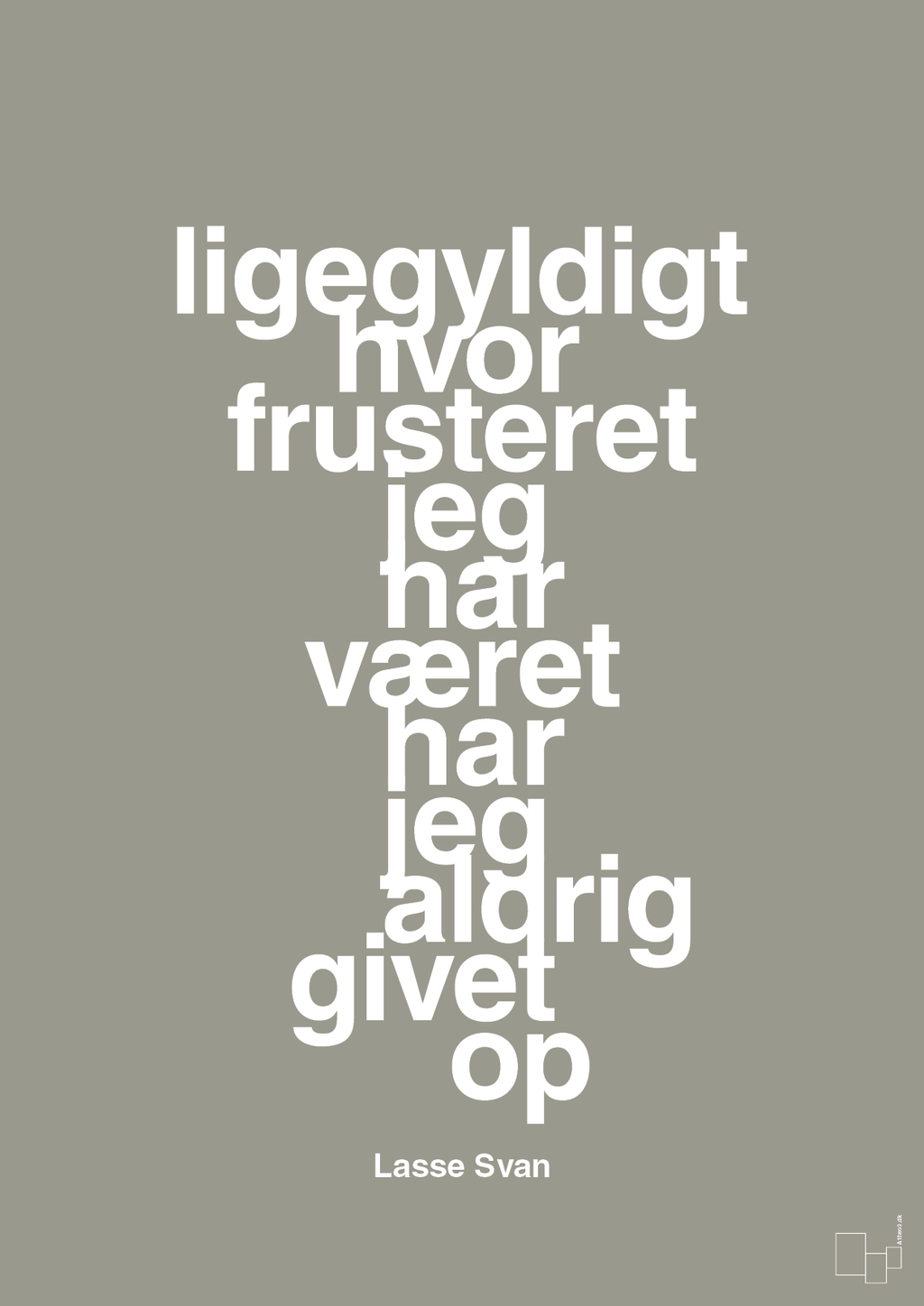 plakat: ligegyldigt hvor frusteret jeg har været har jeg aldrig givet op - battleship gray-Håndbold-A1two3