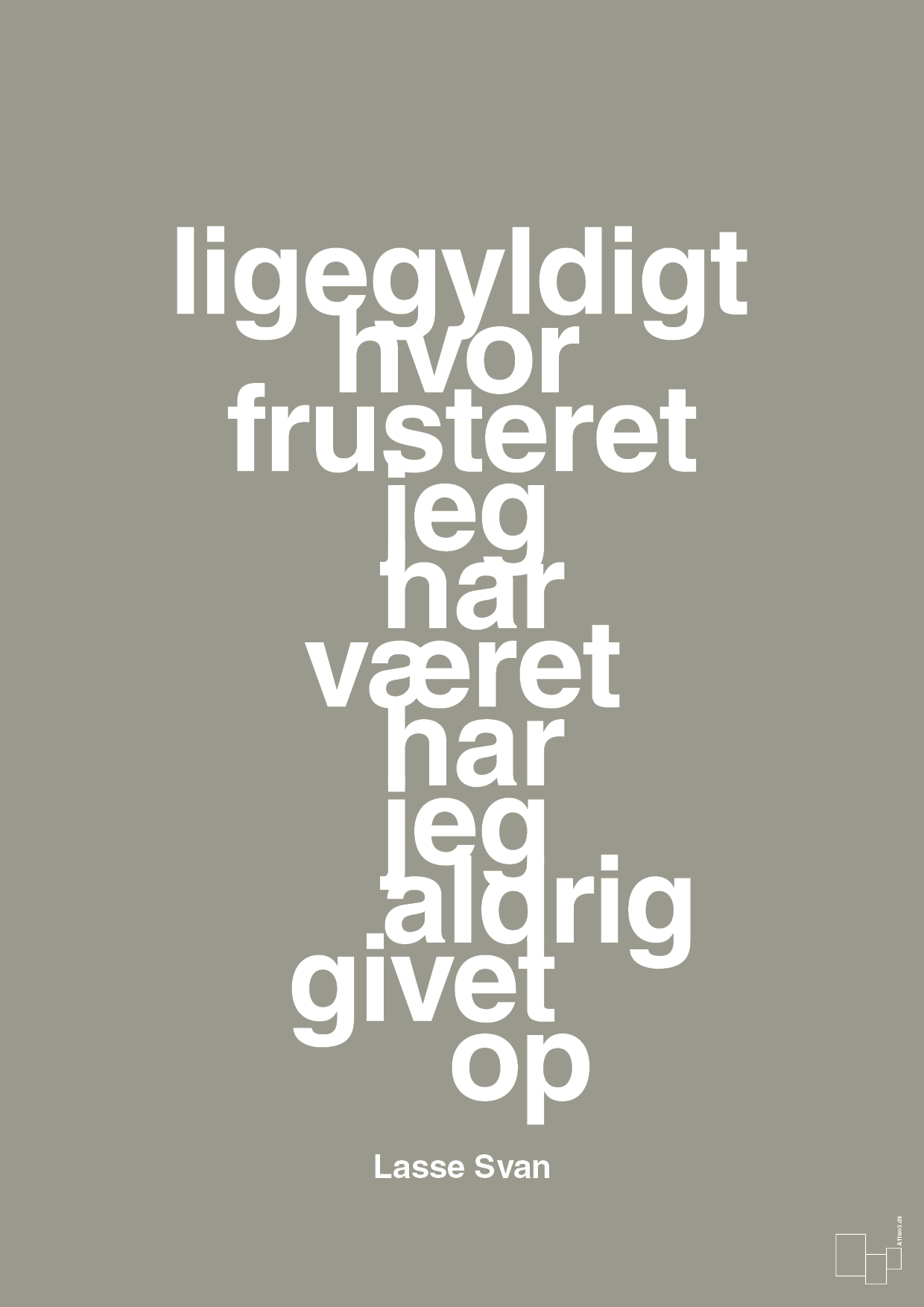 plakat: ligegyldigt hvor frusteret jeg har været har jeg aldrig givet op - battleship gray-Håndbold-A1two3