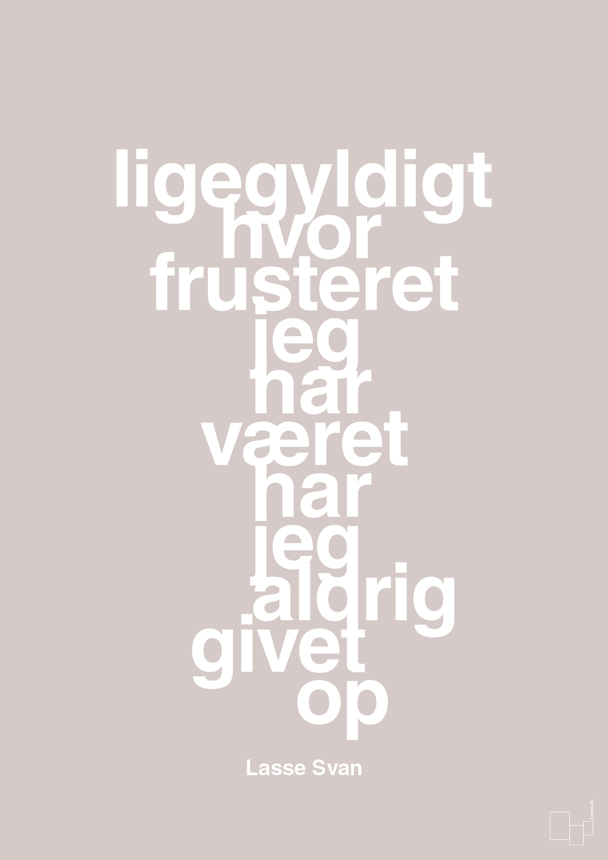 plakat: ligegyldigt hvor frusteret jeg har været har jeg aldrig givet op - broken beige-Håndbold-A1two3