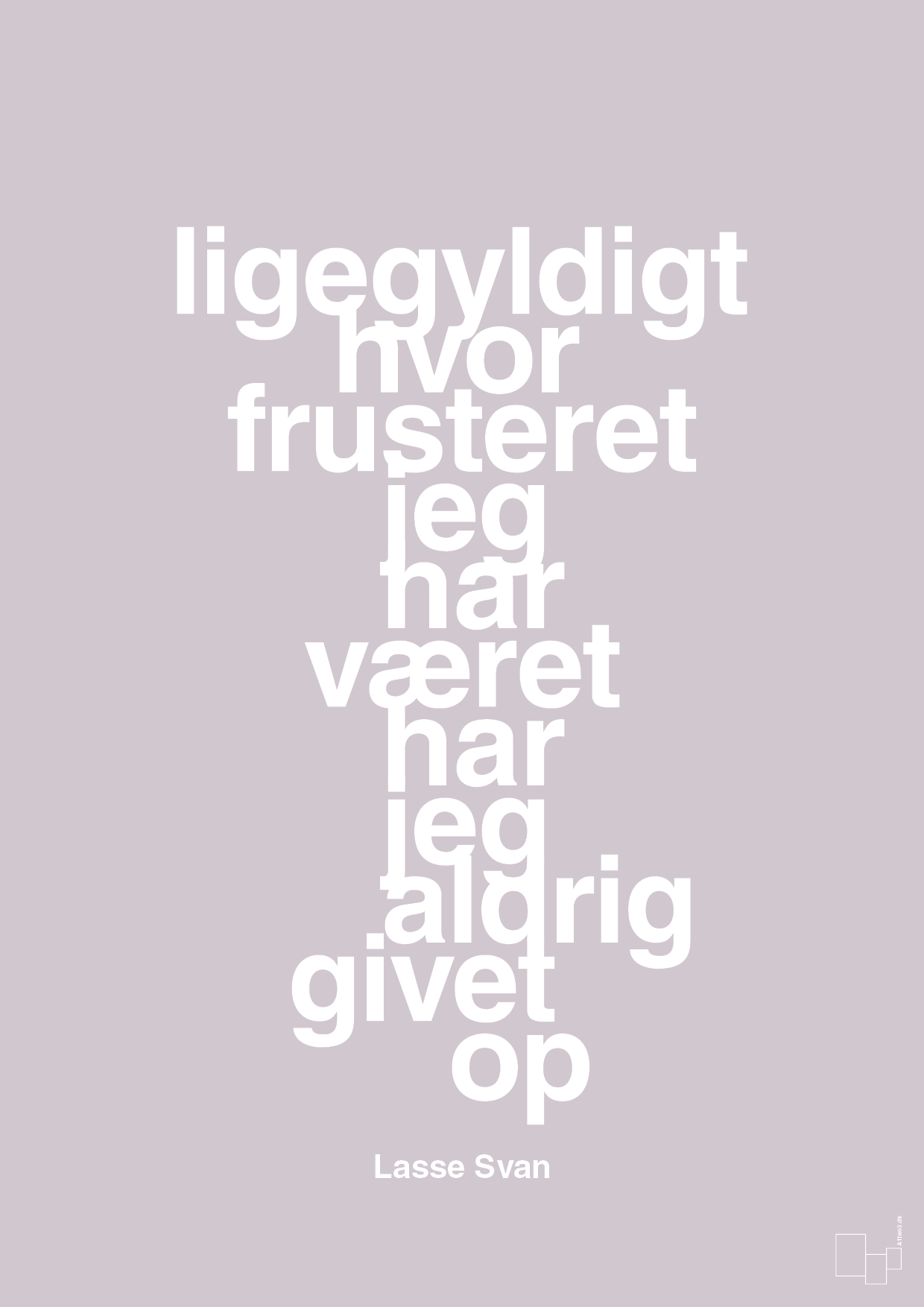 plakat: ligegyldigt hvor frusteret jeg har været har jeg aldrig givet op - dusty lilac-Håndbold-A1two3