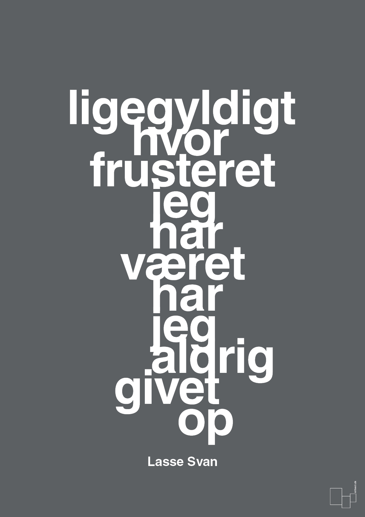 plakat: ligegyldigt hvor frusteret jeg har været har jeg aldrig givet op - graphic charcoal-Håndbold-A1two3