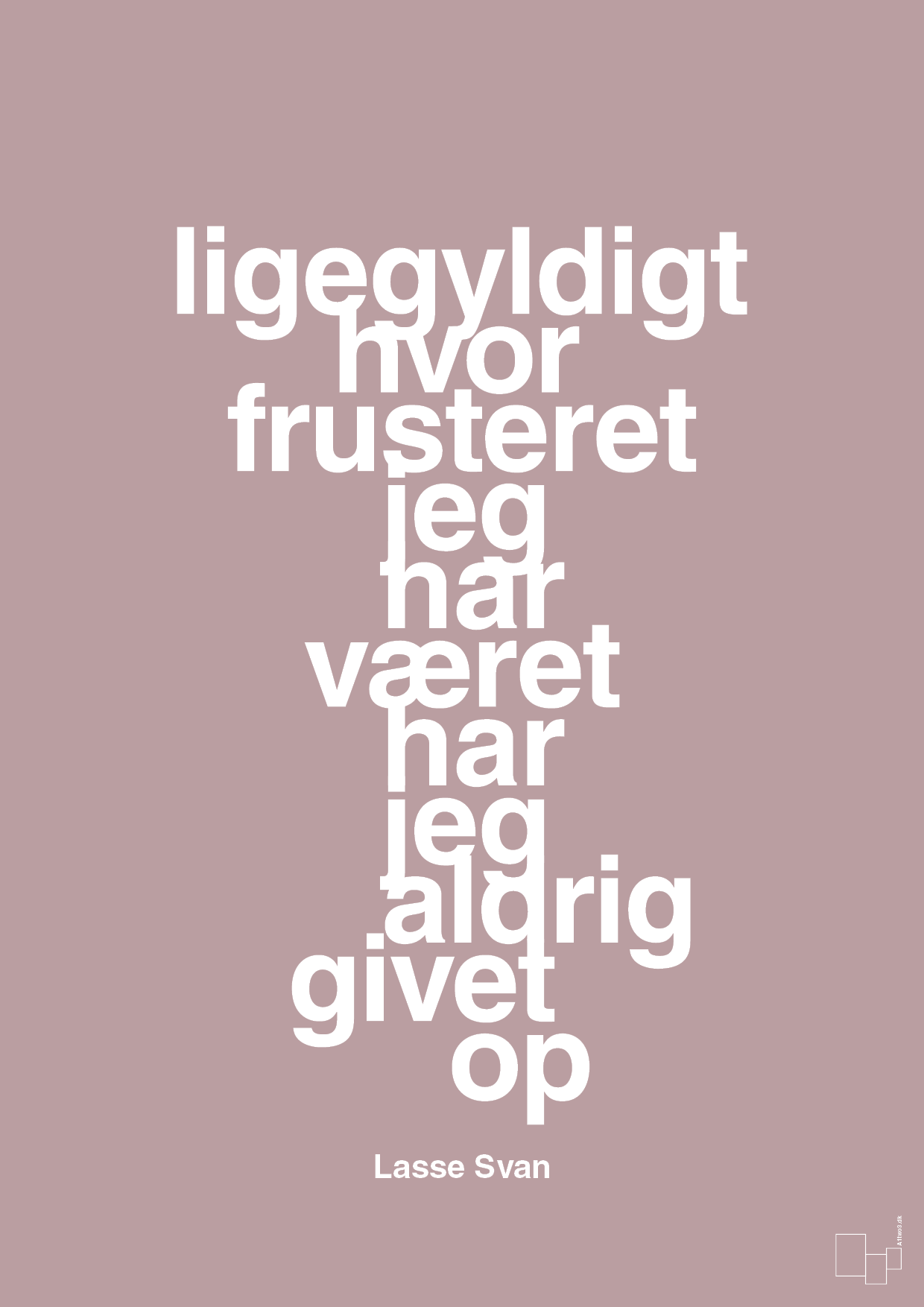 plakat: ligegyldigt hvor frusteret jeg har været har jeg aldrig givet op - light rose-Håndbold-A1two3