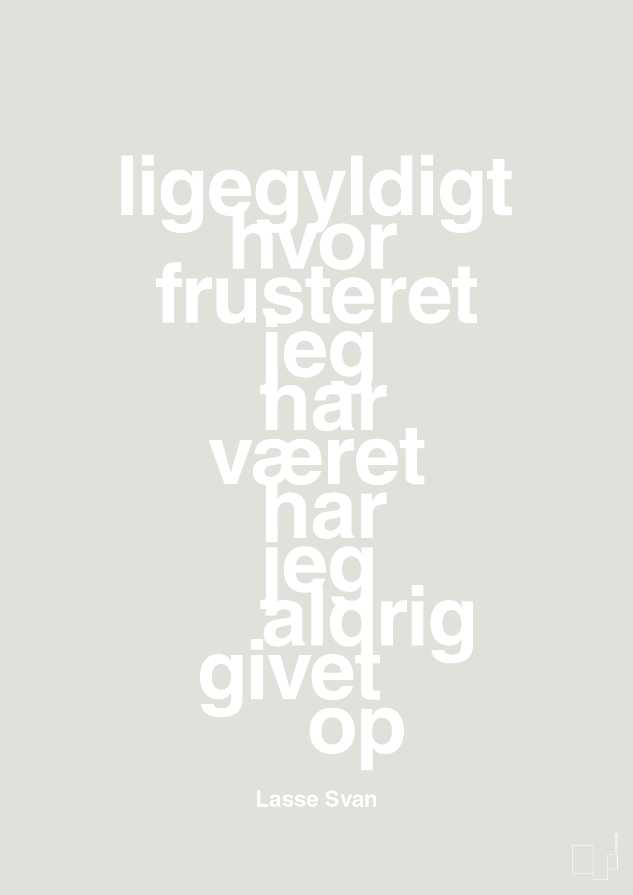 plakat: ligegyldigt hvor frusteret jeg har været har jeg aldrig givet op - painters white-Håndbold-A1two3