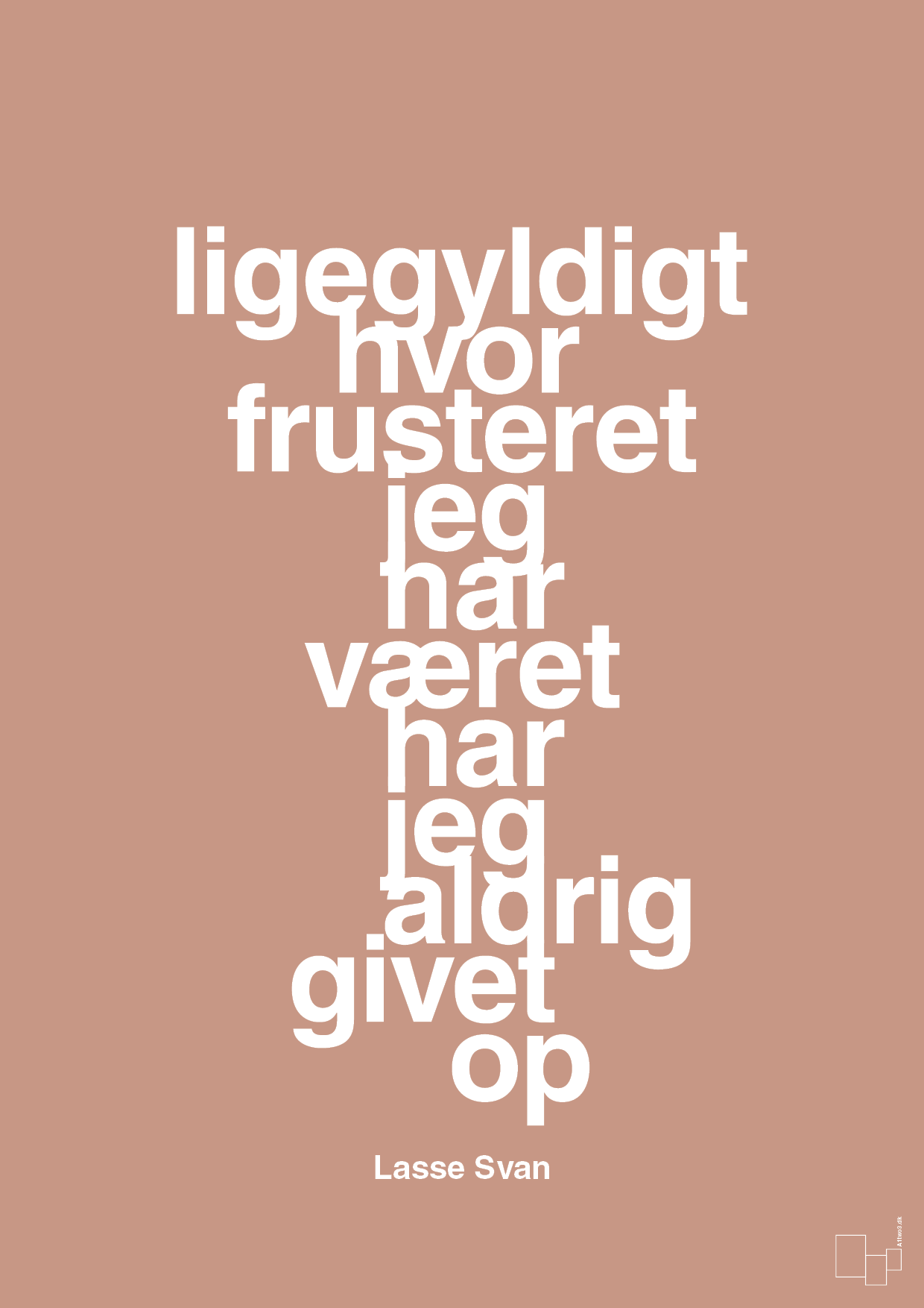 plakat: ligegyldigt hvor frusteret jeg har været har jeg aldrig givet op - powder-Håndbold-A1two3