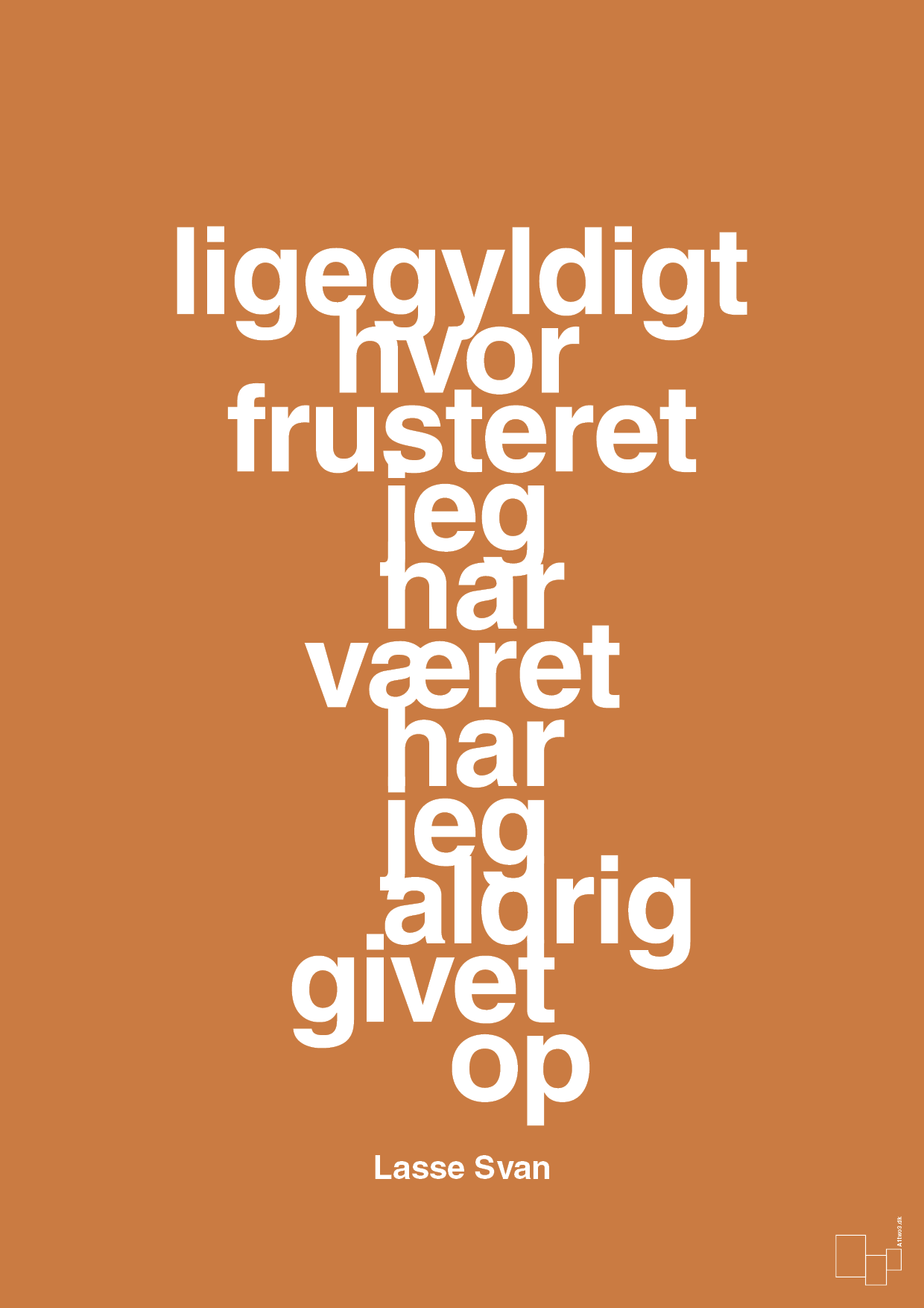 plakat: ligegyldigt hvor frusteret jeg har været har jeg aldrig givet op - rumba orange-Håndbold-A1two3