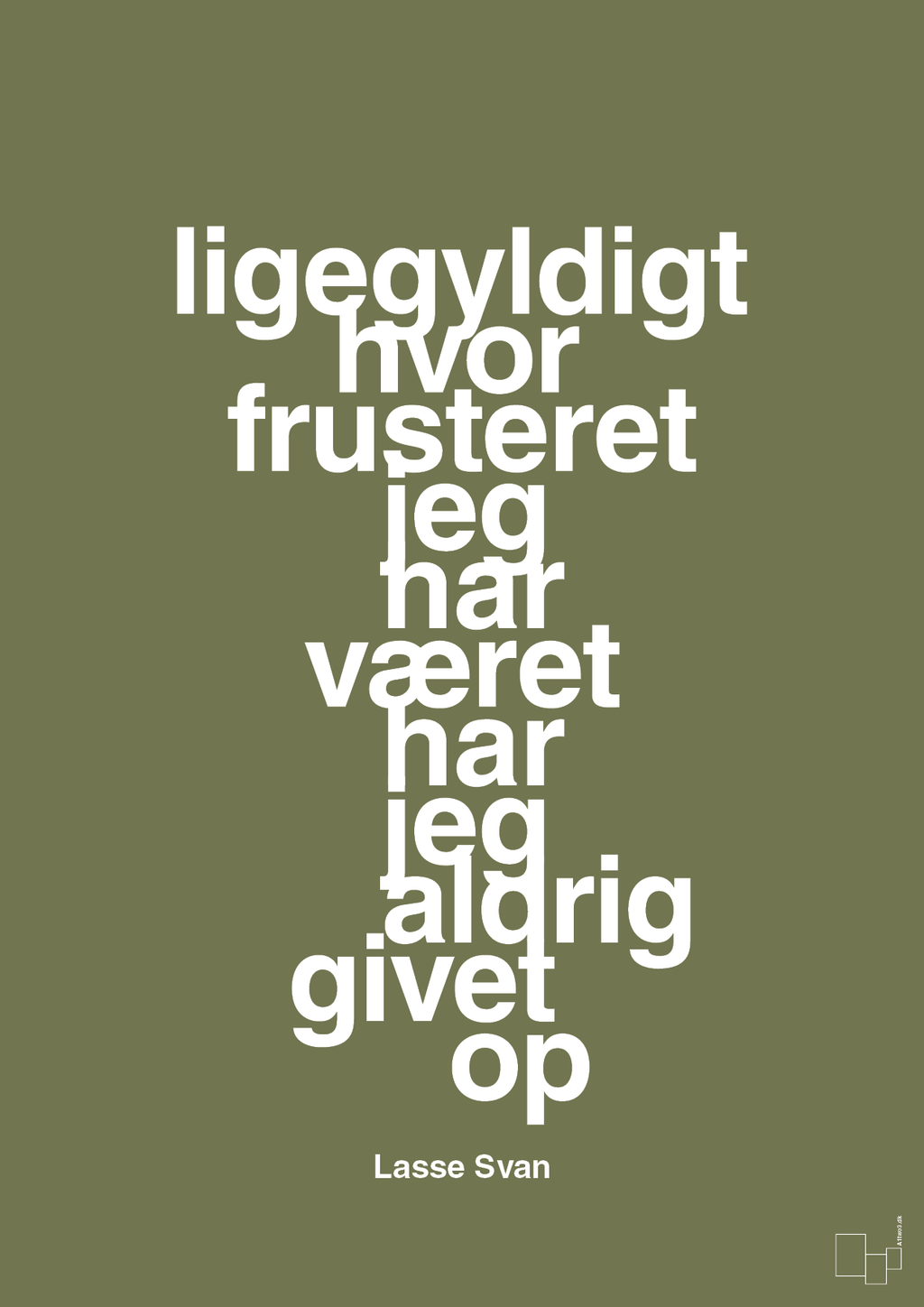 plakat: ligegyldigt hvor frusteret jeg har været har jeg aldrig givet op - secret meadow-Håndbold-A1two3