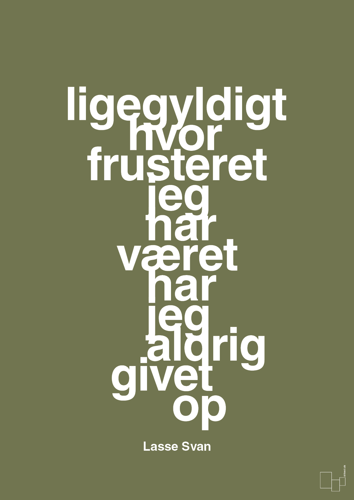 plakat: ligegyldigt hvor frusteret jeg har været har jeg aldrig givet op - secret meadow-Håndbold-A1two3
