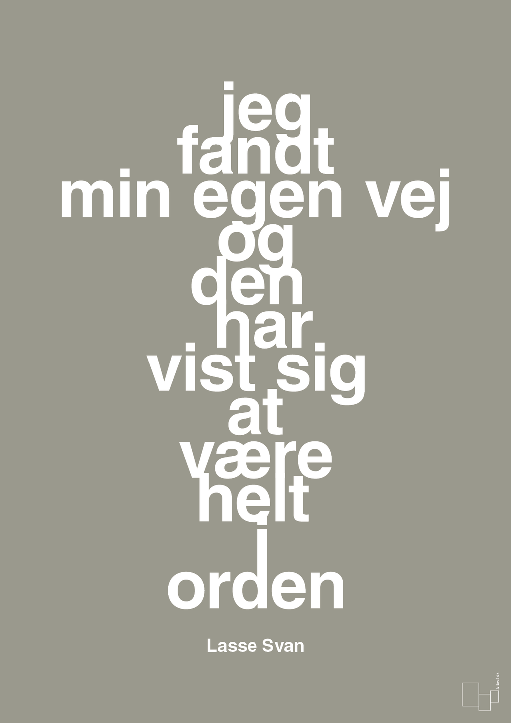 plakat: jeg fandt min egen vej og den har vist sig at være helt i orden - battleship gray-Håndbold-A1two3