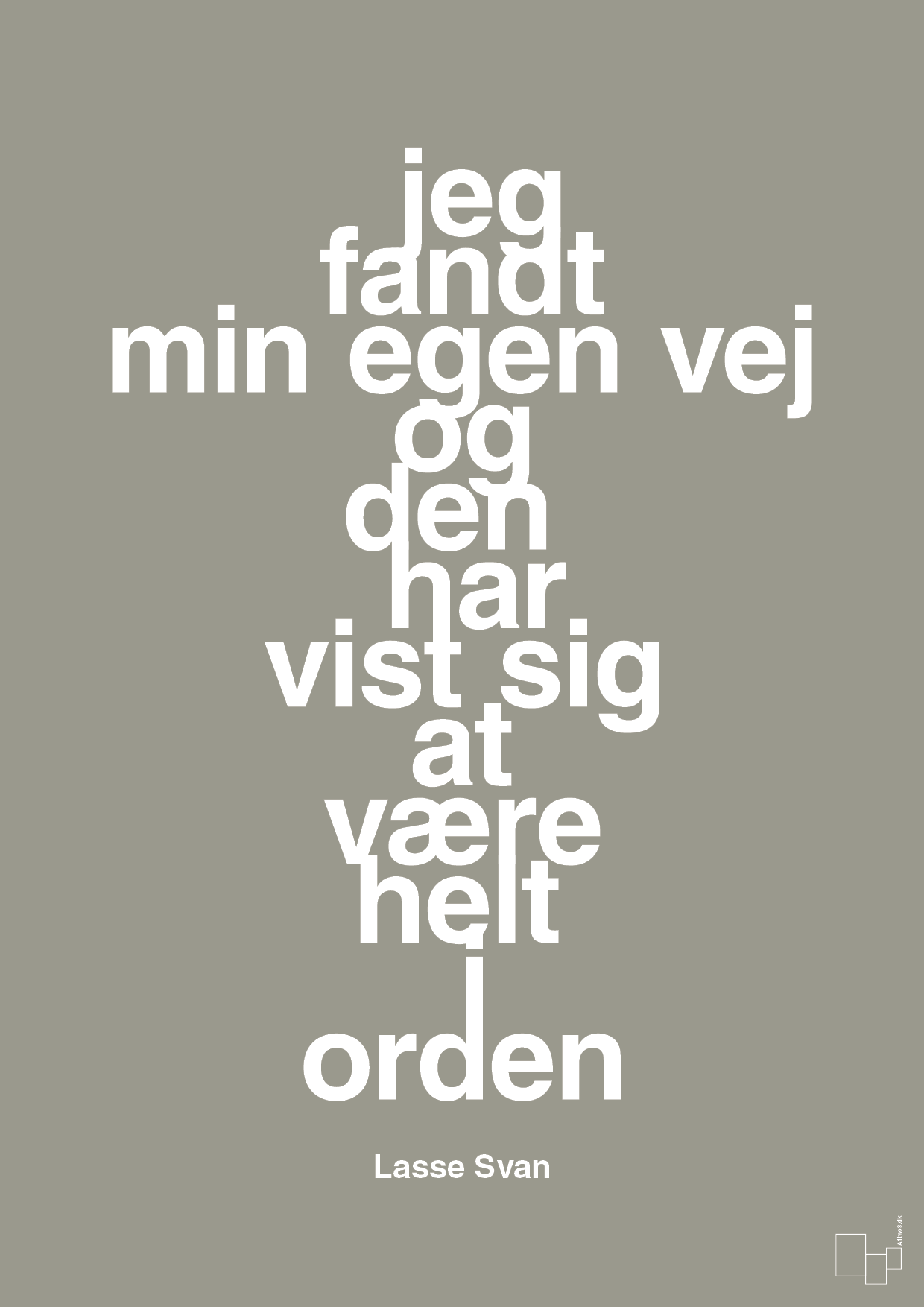 plakat: jeg fandt min egen vej og den har vist sig at være helt i orden - battleship gray-Håndbold-A1two3