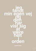 plakat: jeg fandt min egen vej og den har vist sig at være helt i orden - creamy mushroom-Håndbold-A1two3