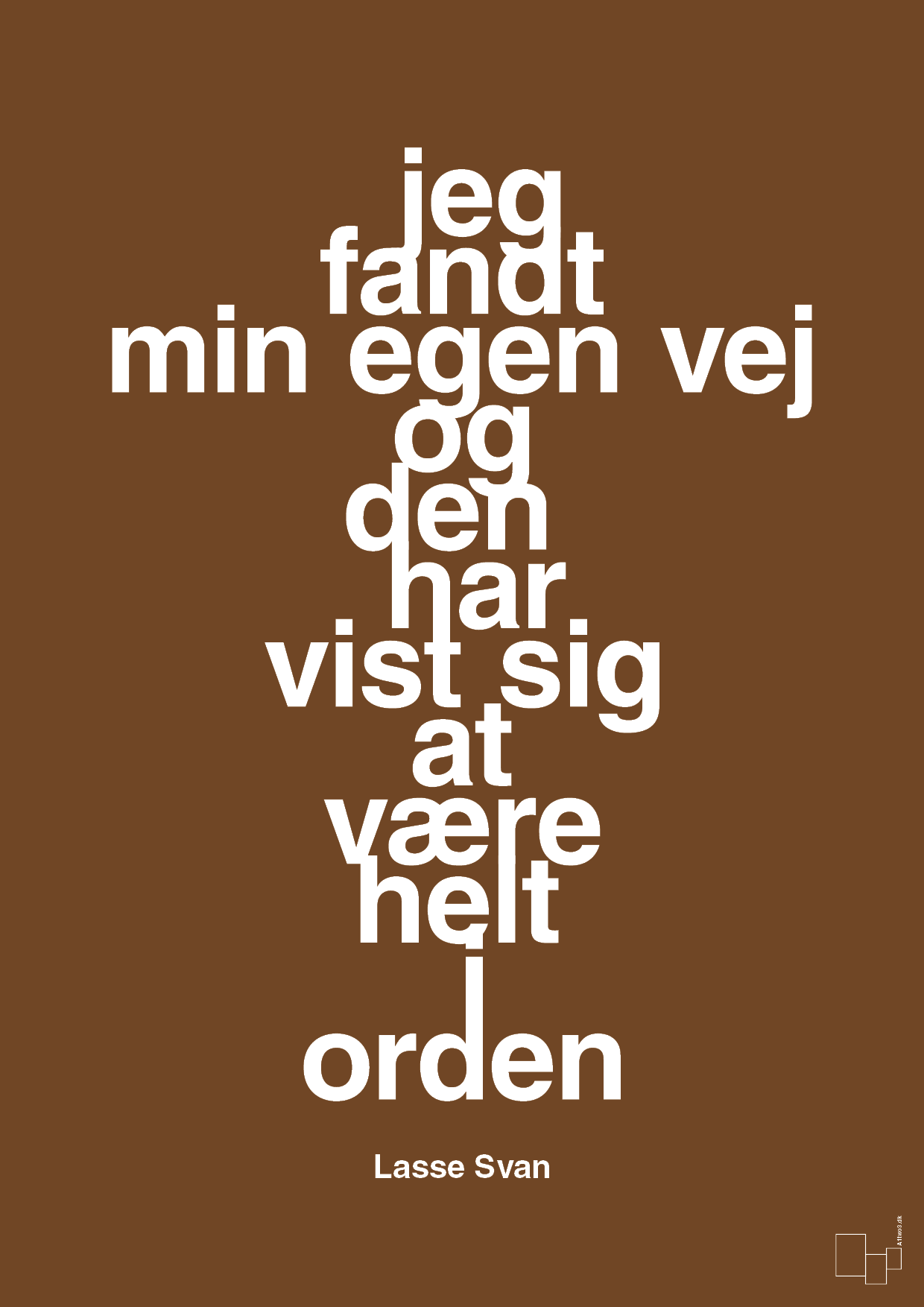 plakat: jeg fandt min egen vej og den har vist sig at være helt i orden - dark brown-Håndbold-A1two3