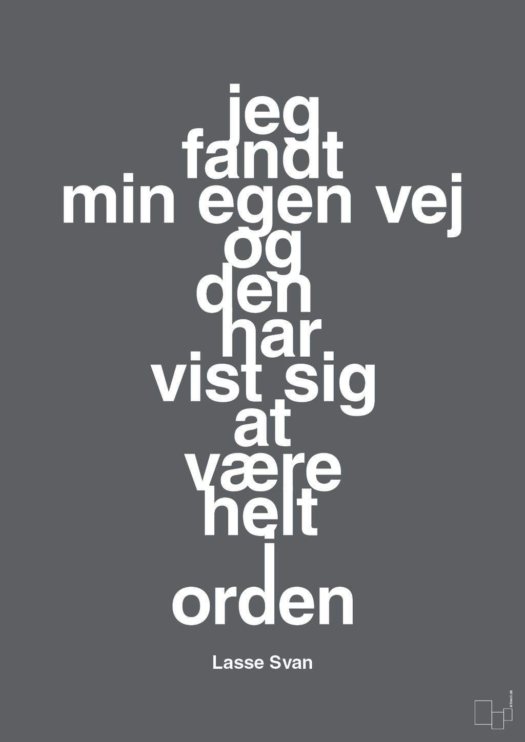 plakat: jeg fandt min egen vej og den har vist sig at være helt i orden - graphic charcoal-Håndbold-A1two3