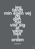 plakat: jeg fandt min egen vej og den har vist sig at være helt i orden - graphic charcoal-Håndbold-A1two3