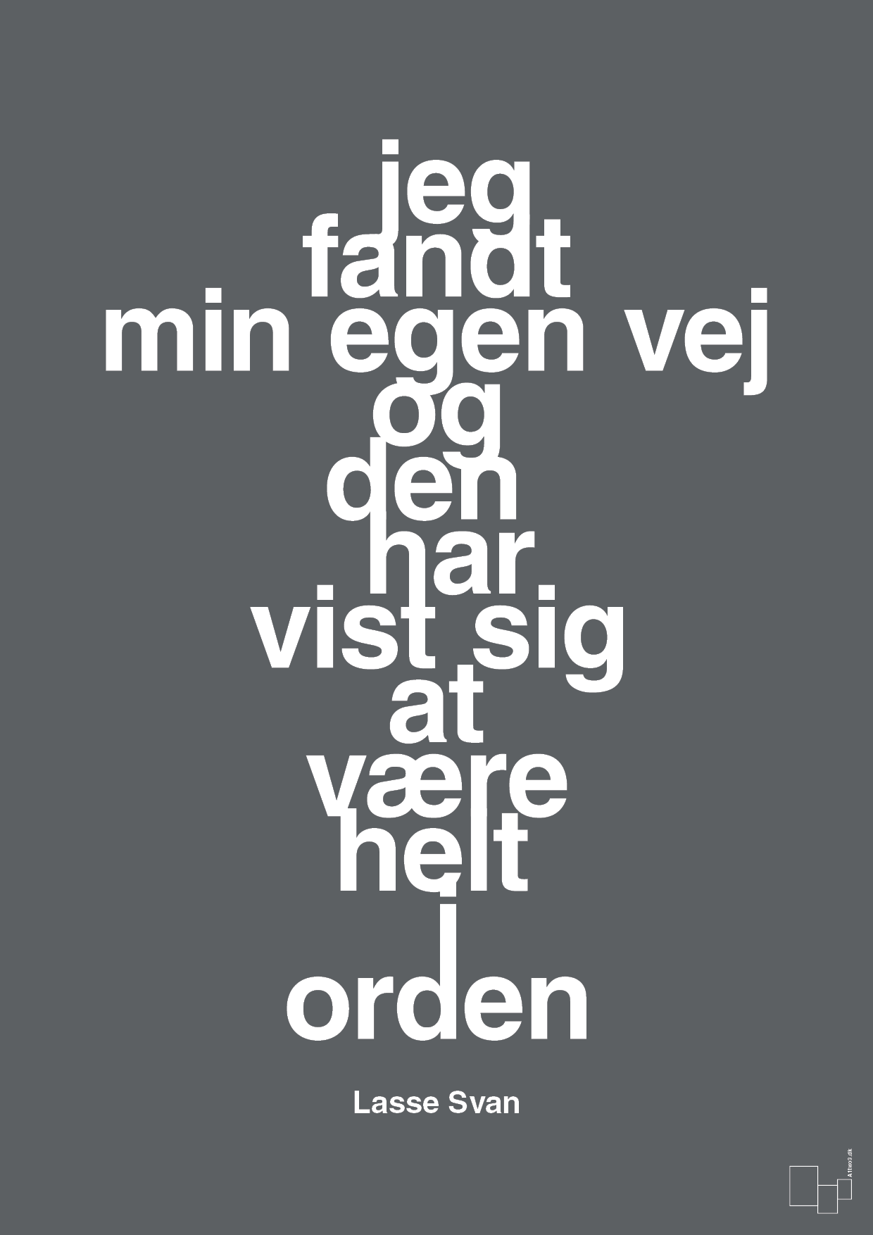 plakat: jeg fandt min egen vej og den har vist sig at være helt i orden - graphic charcoal-Håndbold-A1two3
