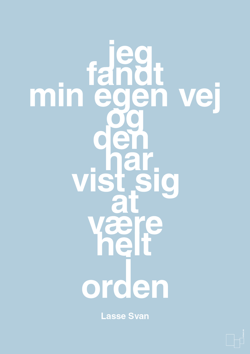 plakat: jeg fandt min egen vej og den har vist sig at være helt i orden - heavenly blue-Håndbold-A1two3