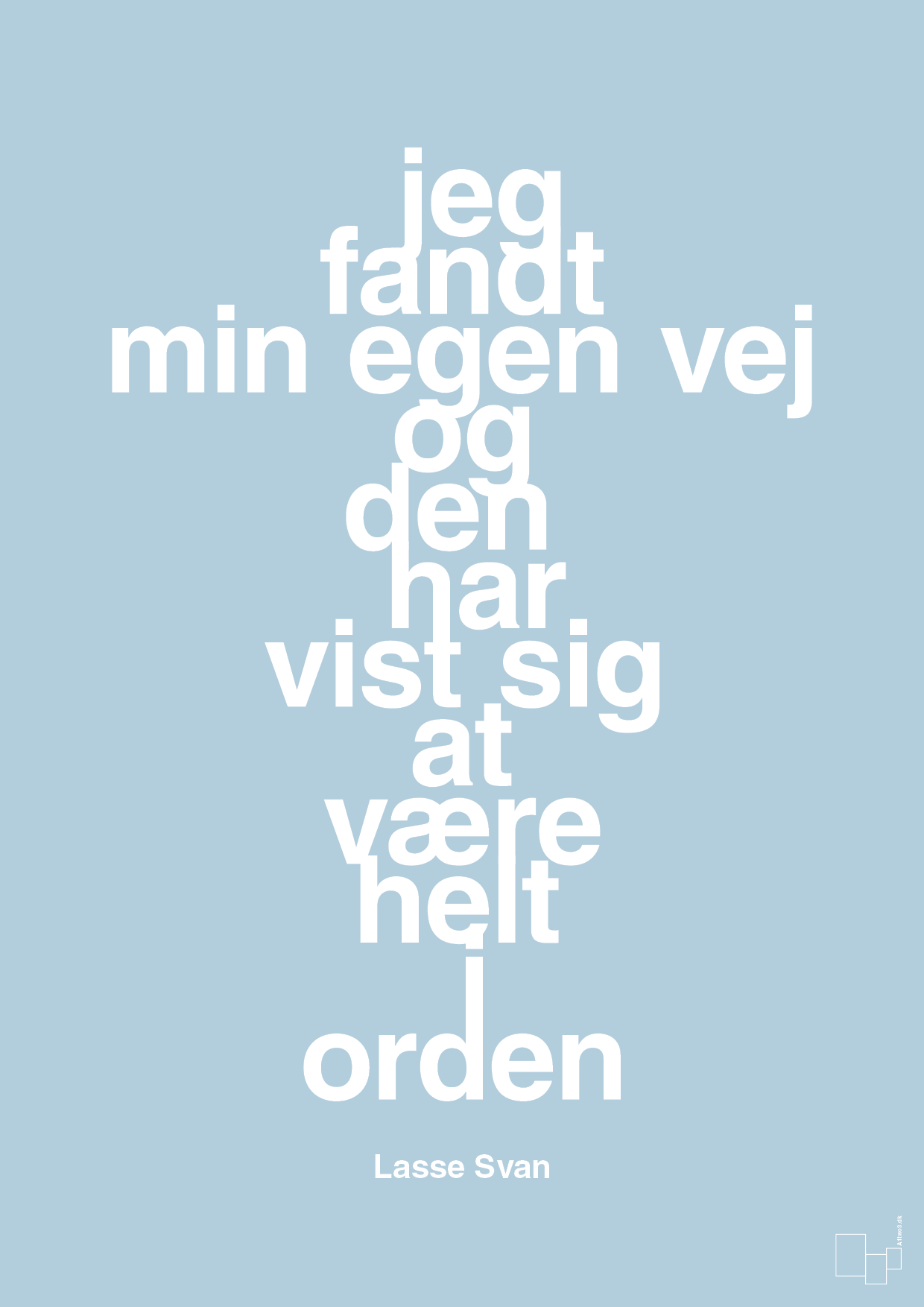 plakat: jeg fandt min egen vej og den har vist sig at være helt i orden - heavenly blue-Håndbold-A1two3