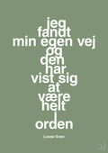 plakat: jeg fandt min egen vej og den har vist sig at være helt i orden - jade-Håndbold-A1two3