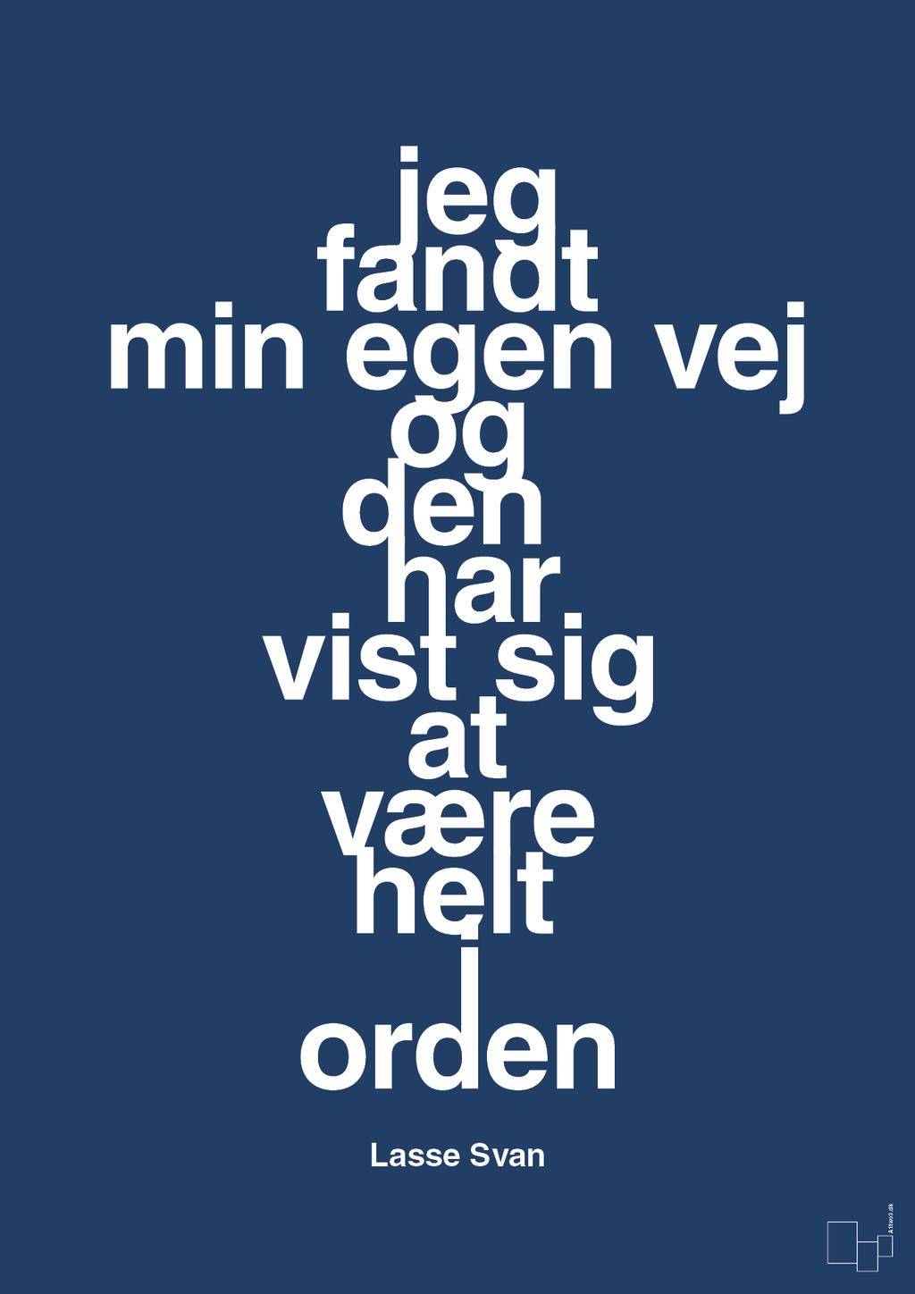 plakat: jeg fandt min egen vej og den har vist sig at være helt i orden - lapis blue-Håndbold-A1two3