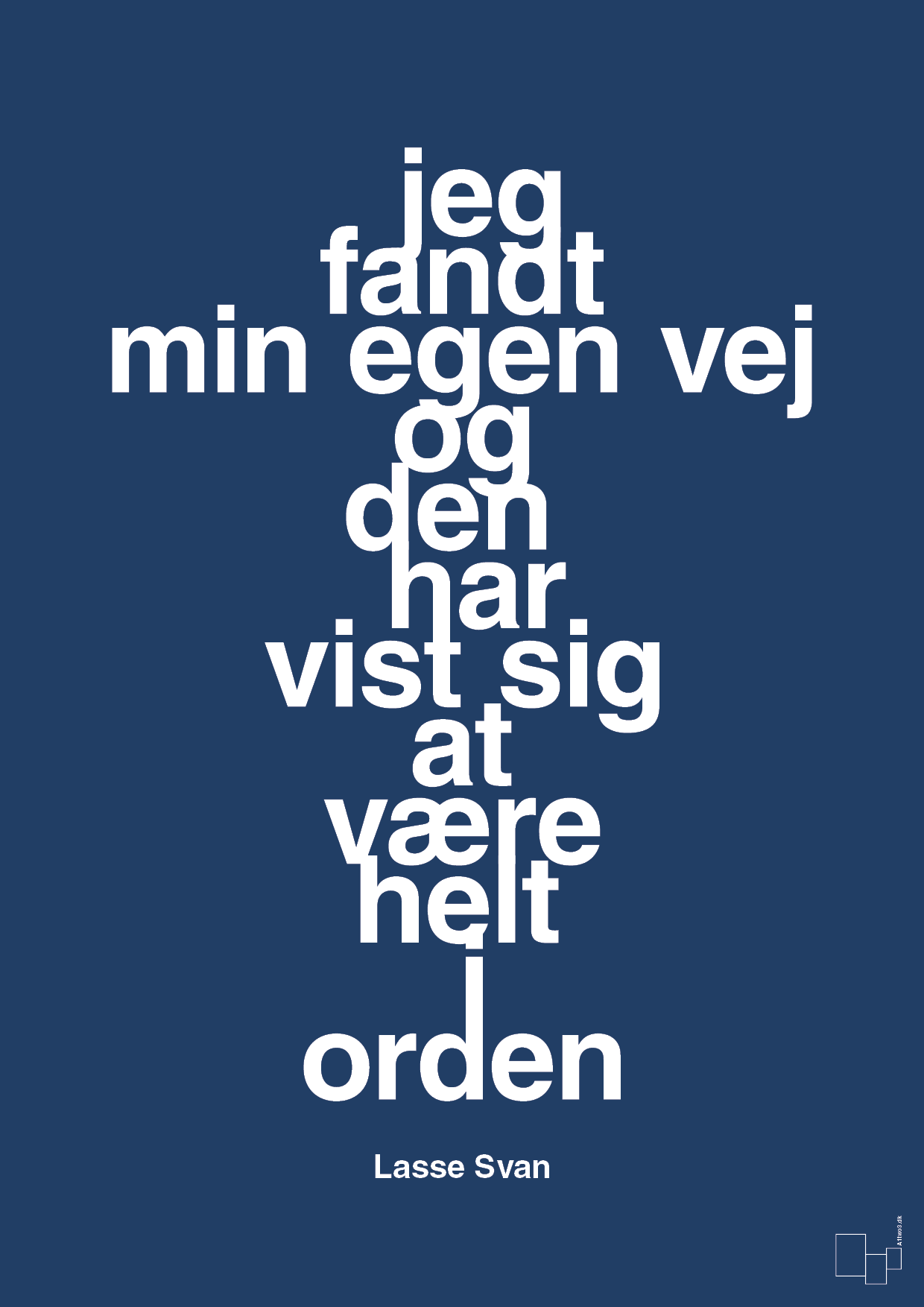 plakat: jeg fandt min egen vej og den har vist sig at være helt i orden - lapis blue-Håndbold-A1two3
