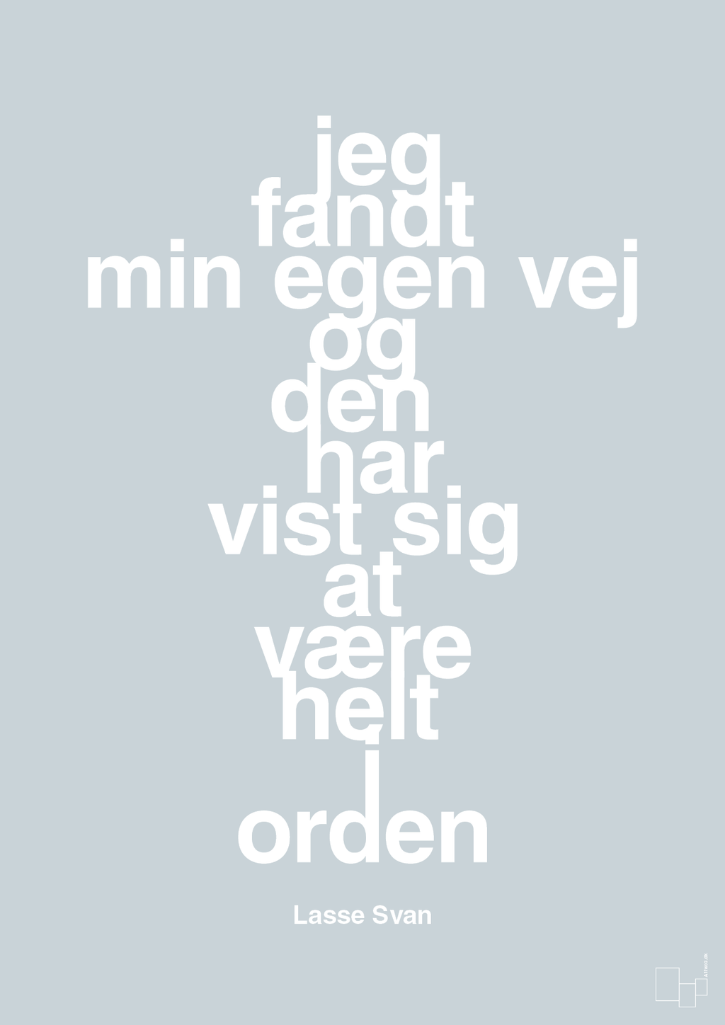 plakat: jeg fandt min egen vej og den har vist sig at være helt i orden - light drizzle-Håndbold-A1two3