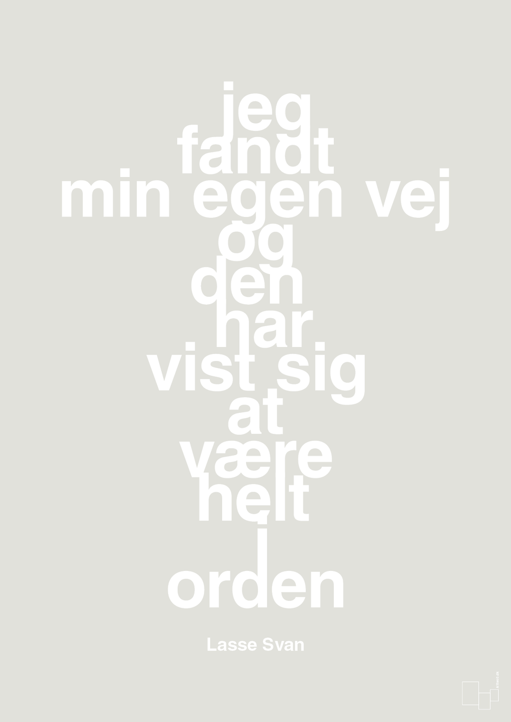 plakat: jeg fandt min egen vej og den har vist sig at være helt i orden - painters white-Håndbold-A1two3