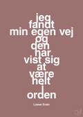 plakat: jeg fandt min egen vej og den har vist sig at være helt i orden - plum-Håndbold-A1two3