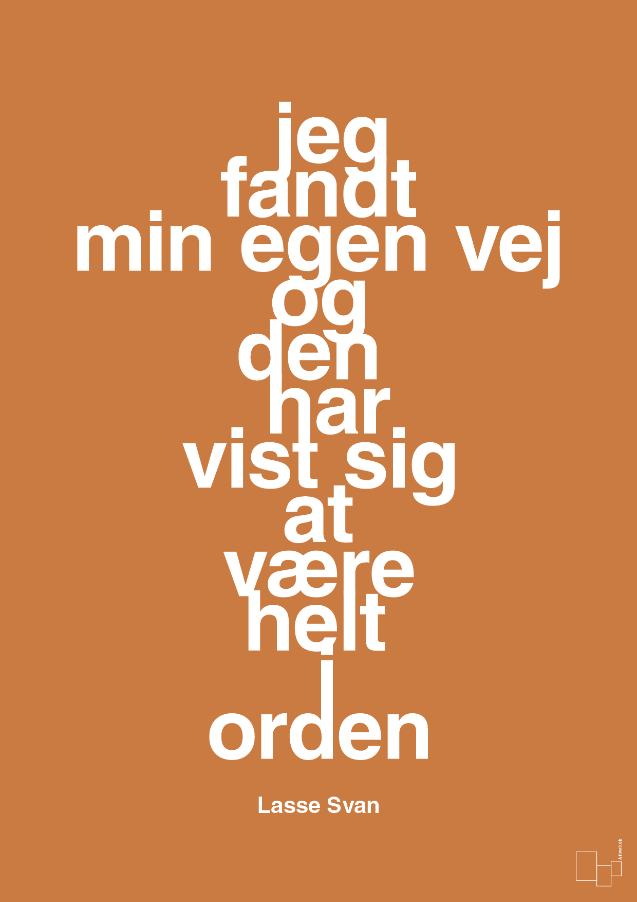 plakat: jeg fandt min egen vej og den har vist sig at være helt i orden - rumba orange-Håndbold-A1two3