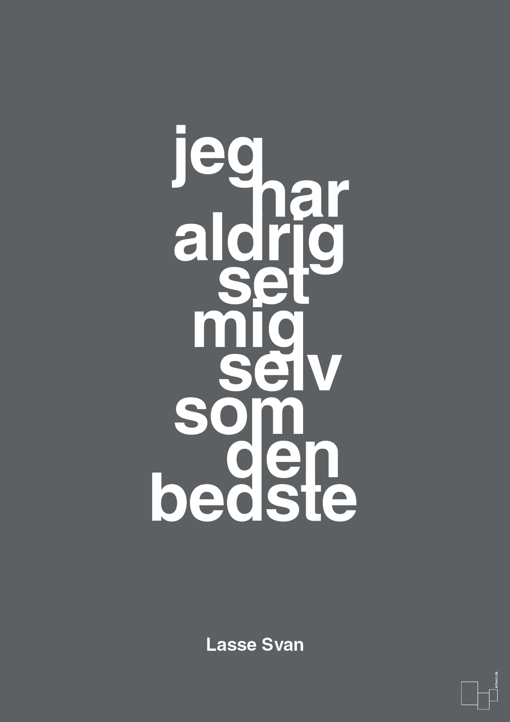 plakat: jeg har aldrig set mig selv som den bedste - graphic charcoal-Håndbold-A1two3