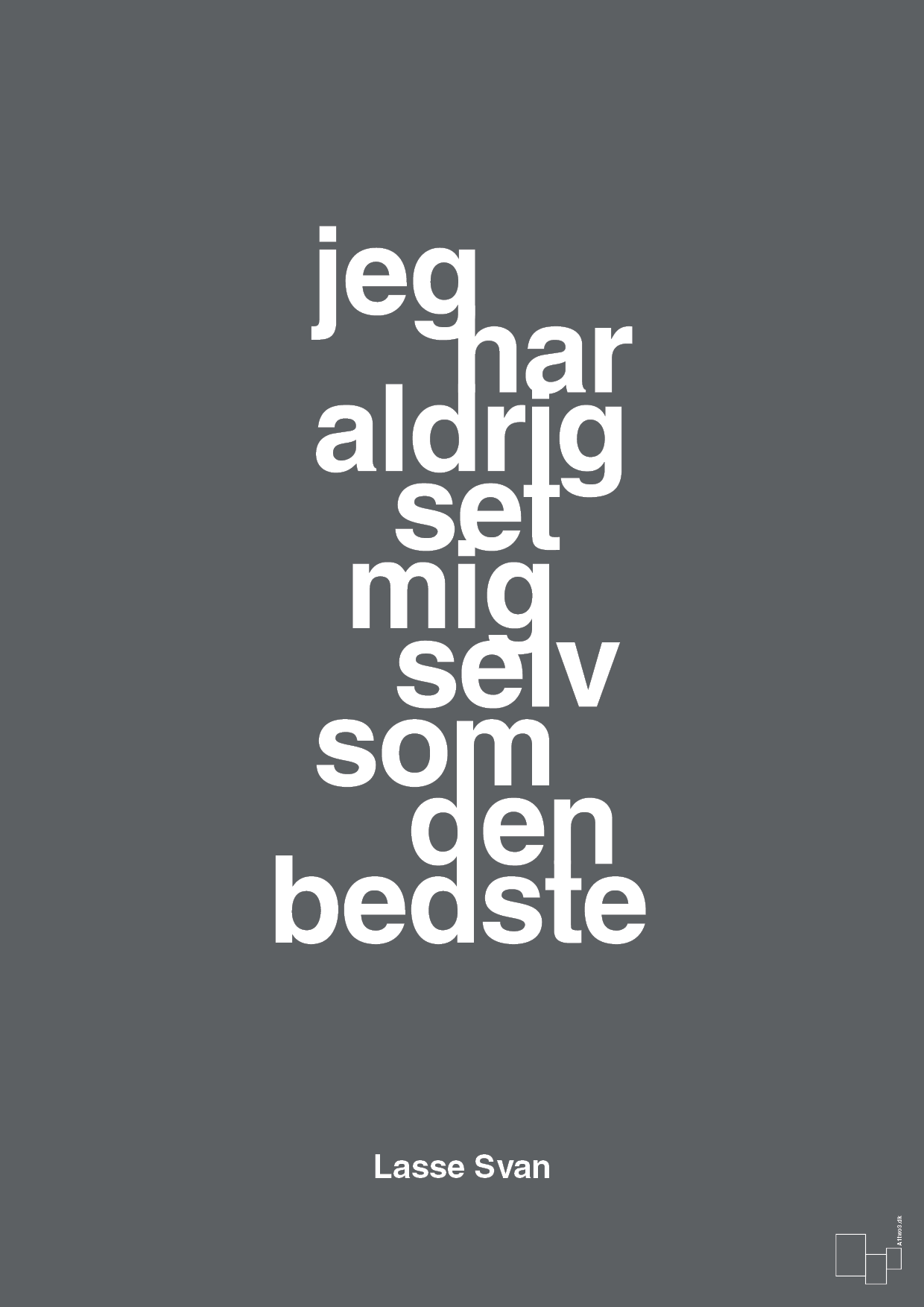 plakat: jeg har aldrig set mig selv som den bedste - graphic charcoal-Håndbold-A1two3