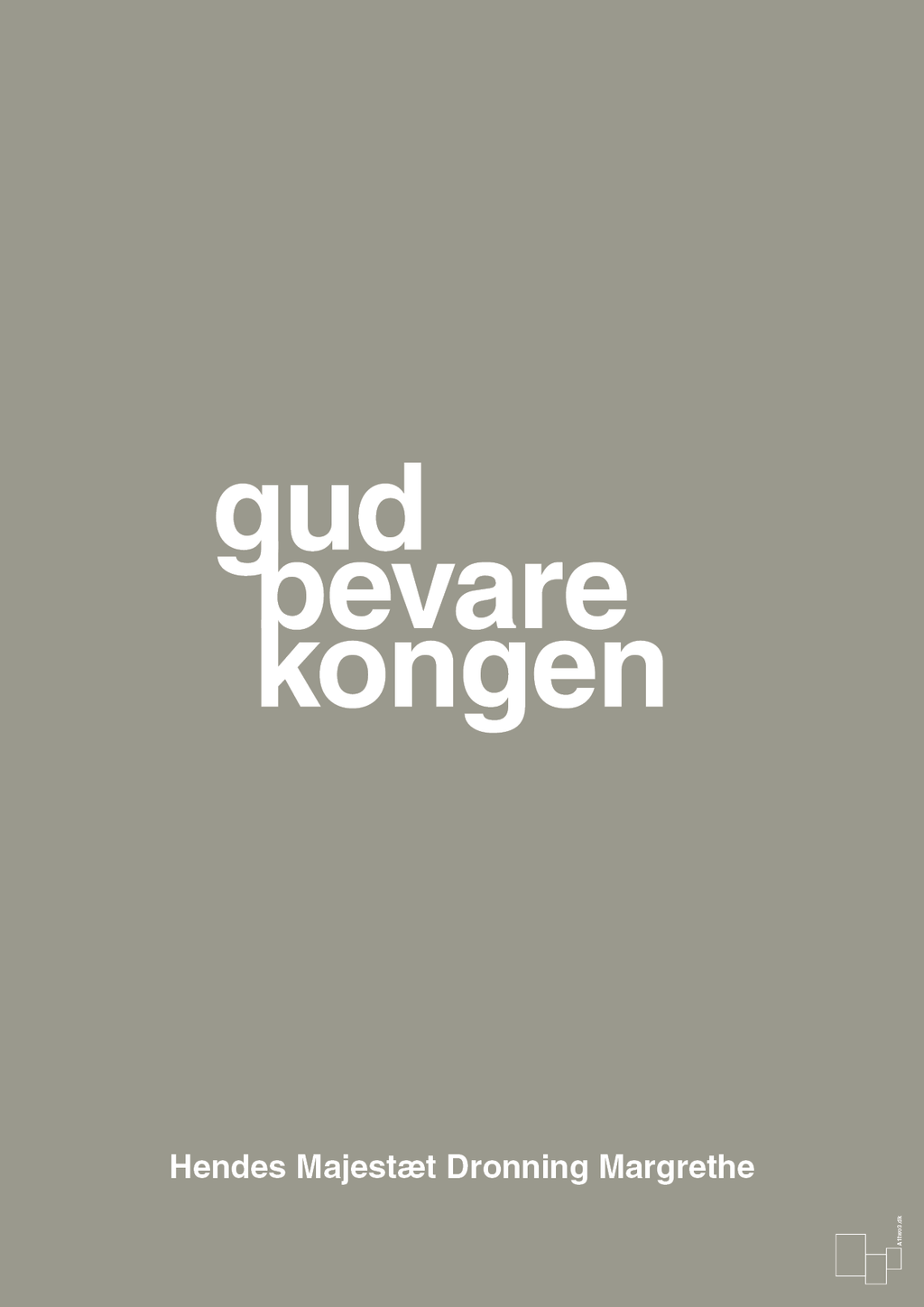 plakat: gud bevare kongen - battleship gray-Royale-A1two3