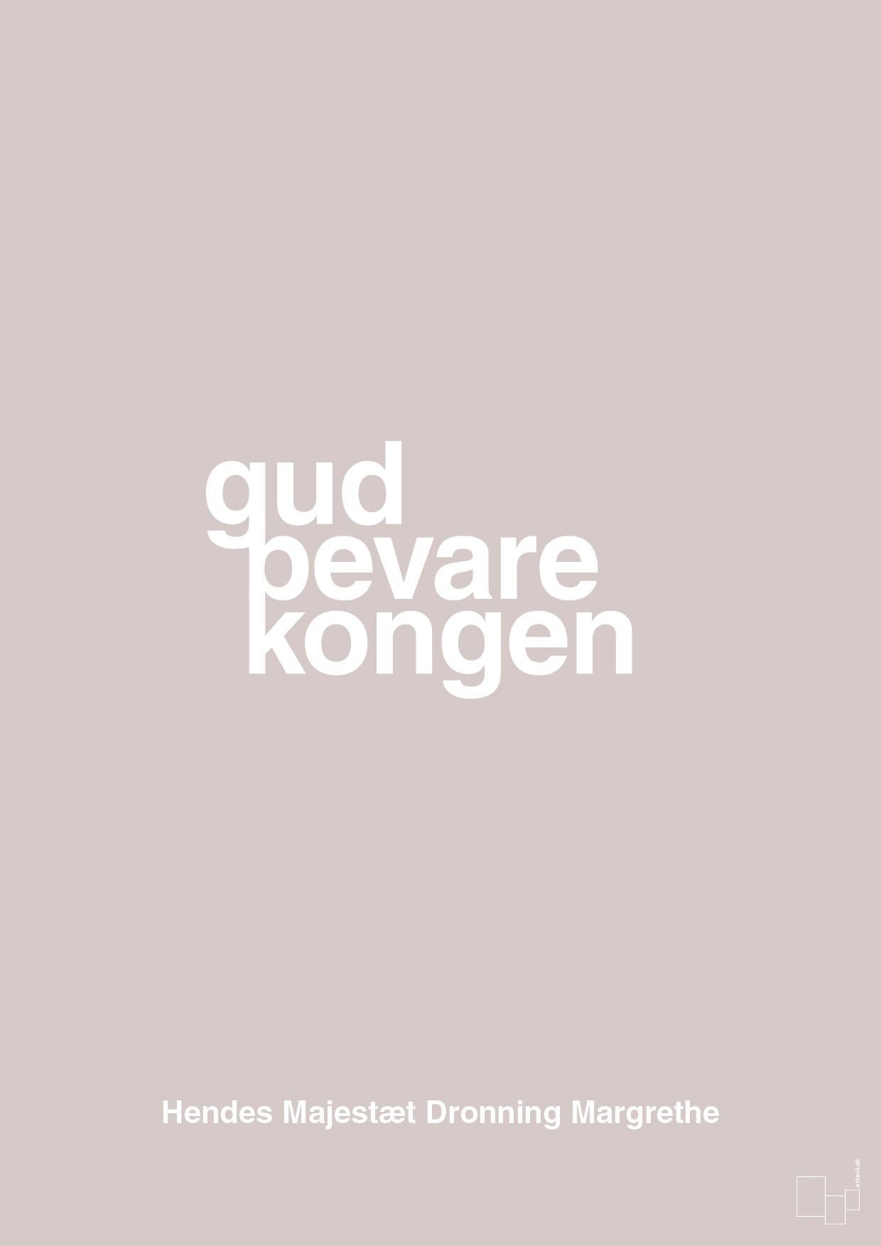 plakat: gud bevare kongen - broken beige-Royale-A1two3