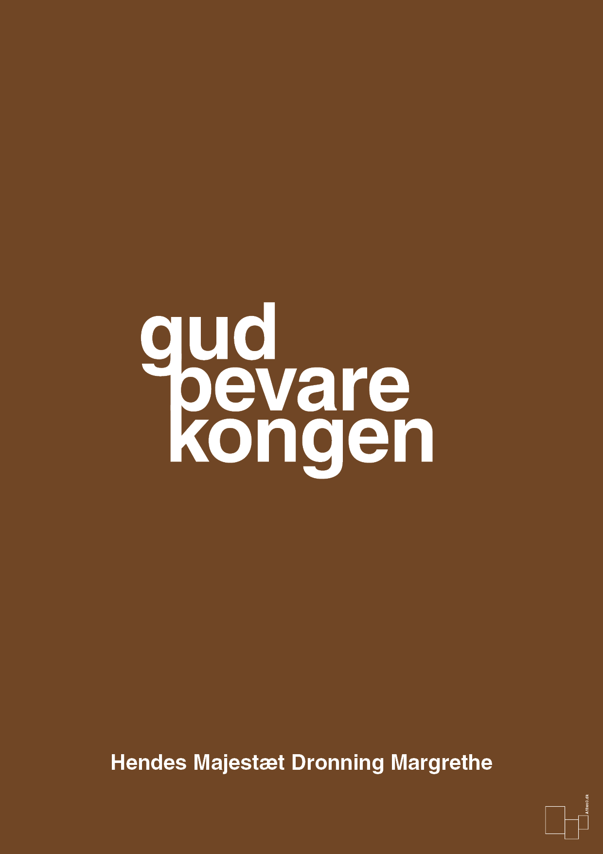 plakat: gud bevare kongen - dark brown-Royale-A1two3