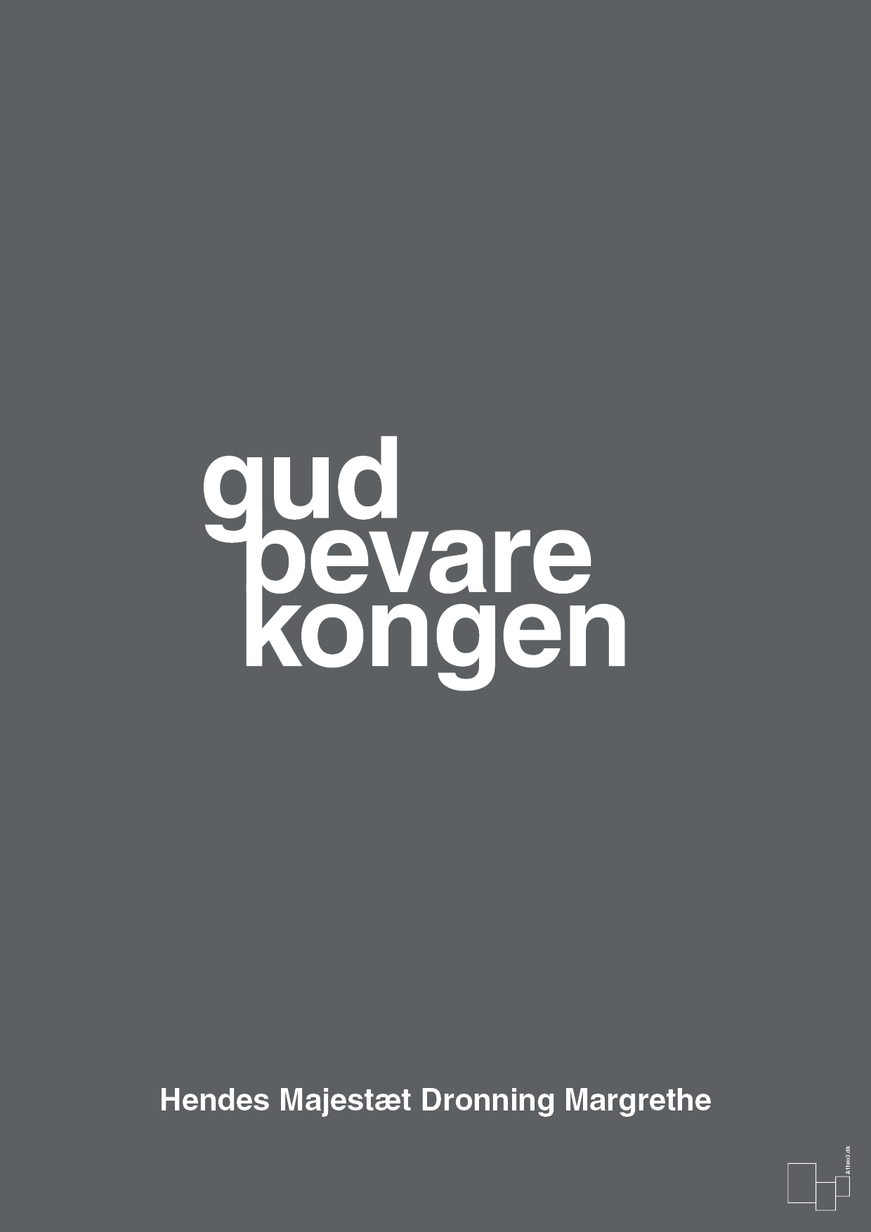 plakat: gud bevare kongen - graphic charcoal-Royale-A1two3