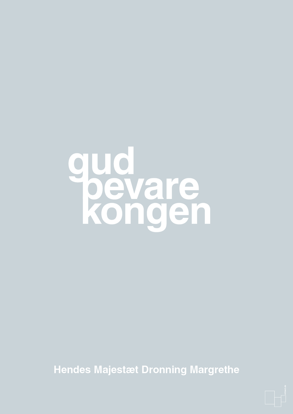 plakat: gud bevare kongen - light drizzle-Royale-A1two3