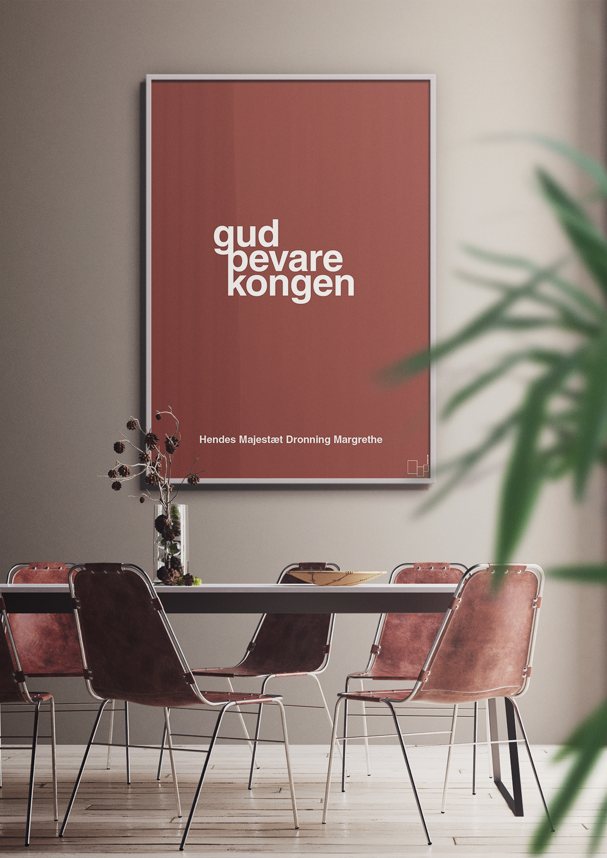 plakat: gud bevare kongen - graphic charcoal-Royale-A1two3