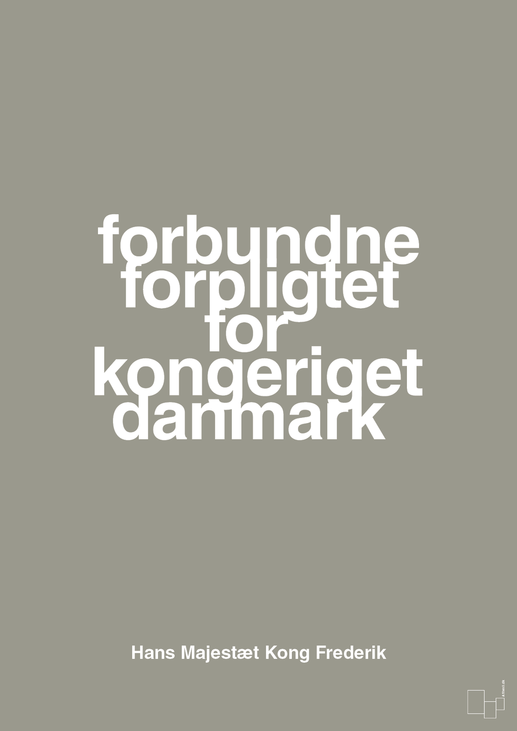 plakat: forbundne forpligtet for kongeriget danmark - battleship gray-Royale-A1two3