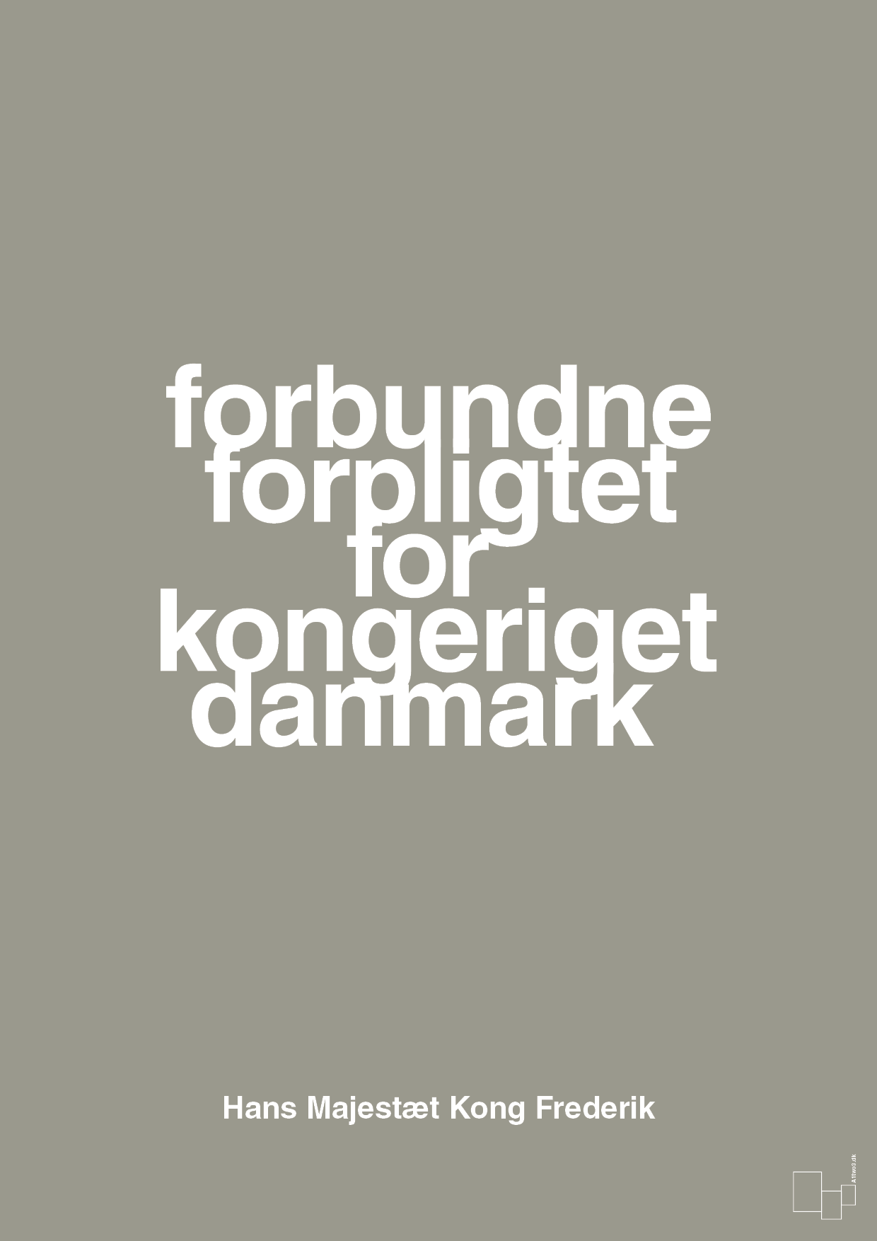 plakat: forbundne forpligtet for kongeriget danmark - battleship gray-Royale-A1two3