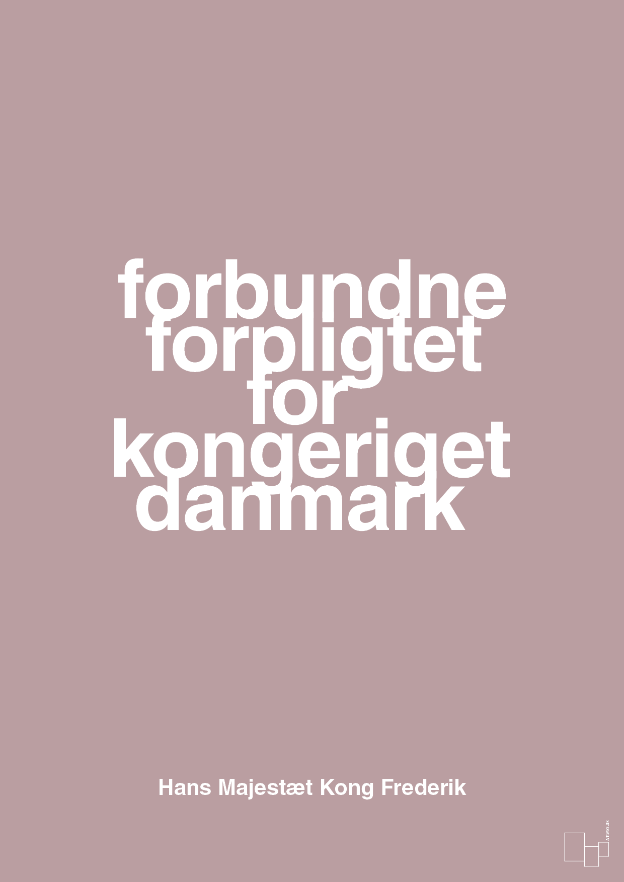 plakat: forbundne forpligtet for kongeriget danmark - light rose-Royale-A1two3