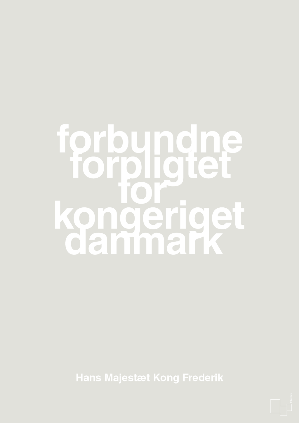 plakat: forbundne forpligtet for kongeriget danmark - painters white-Royale-A1two3