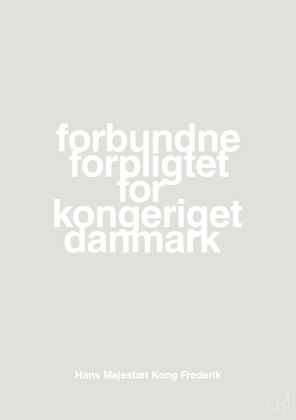 plakat: forbundne forpligtet for kongeriget danmark - painters white-Royale-A1two3